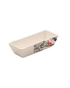 KERASIA Coppetta rettangolare color avorio cm 12,5x5 h cm 3