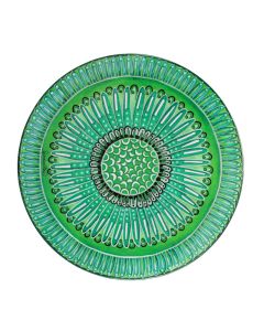 POLYCHROMOS Tovaglietta segnaposto in melamina verde decoro piuma Ø cm 34