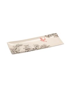 KERASIA Vassoio rettangolare stretto color avorio cm 31x12