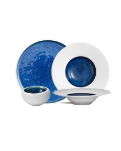 ABYSSOS Servizio Piatti bianco matt e blu