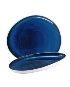 ABYSSOS Vassoio goccia bianco matt e blu cm 29x16,5