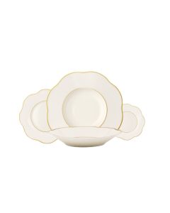ANEMONE Servizio Piatti bianchi con filo oro e filo Marly