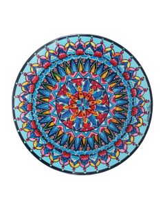 POLYCHROMOS Tovaglietta segnaposto in melamina azzurra decoro mandala Ø cm 34