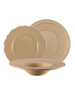 SKALISTOS Servizio piatti beige decorati