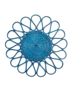 TERSICORE Segnaposto con design fiore blu Ø cm 40