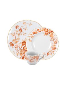 FLORENTIUS Servizio Piatti bianco e arancione