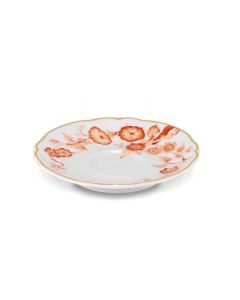 FLORENTIUS Piattino tè bianco e arancione Ø cm 15