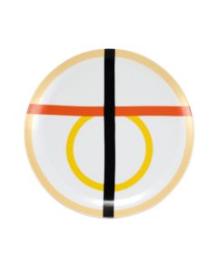 GEOMETRIKÓS Piatto piano ocra Ø cm 28