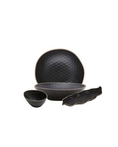 KYPSELI Servizio Piatti color nero matt
