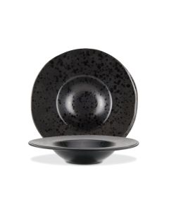 LE COQ PORCELAINE Aetna Pasta bowl nero con puntini reattivi Ø cm 23