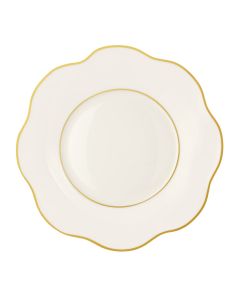 LE COQ PORCELAINE Anemone Piatto frutta con filo oro e filo Marly Ø cm 20,5