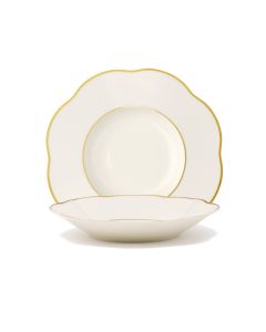 LE COQ PORCELAINE Anemone Piatto fondo con filo oro e filo Marly Ø cm 21