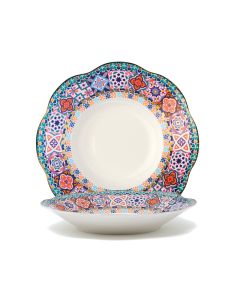 LE COQ PORCELAINE Anemone Piatto fondo con decoro Ebe Ø cm 21