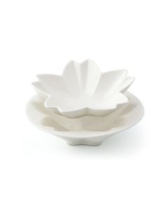 LE COQ PORCELAINE Dyonisio Set 2 Coppette impilabili narciso color avorio Ø 12,5 h cm 4