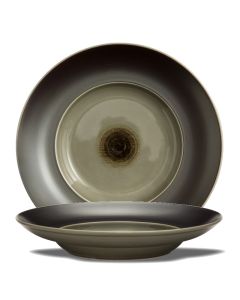 LE COQ PORCELAINE Ekate Piatto fondo grigio con falda Ø cm 27,5 h cm 5