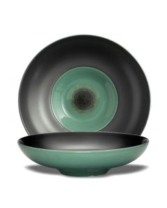 LE COQ PORCELAINE Ekate Piatto fondo verde opale Ø cm 22 h cm 5,5
