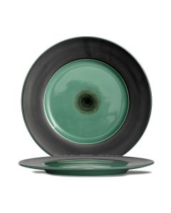 LE COQ PORCELAINE Ekate Piatto rotondo verde opale Ø cm 33,5