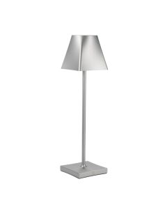 ETERE Lampada led ricaricabile argento in alluminio Ø cm 13 h cm 30