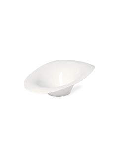 LE COQ PORCELAINE Febe Coppa ovale ondulata color avorio cm 29x25 h cm 10