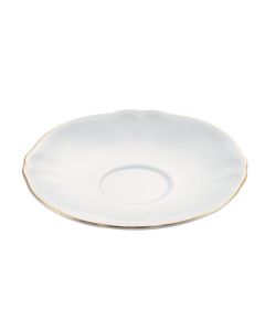 HARMONIAE Piattino per tazza da caff&egrave; bianco filo oro &Oslash; cm 12