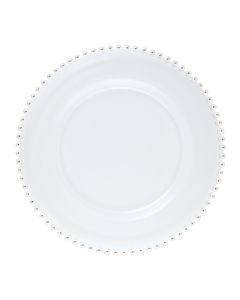 LE COQ PORCELAINE Helios Piatto segnaposto con perle trasparenti Ø cm 34