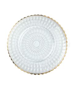 LE COQ PORCELAINE Helios Piatto segnaposto barocco filo oro Ø cm 33,5