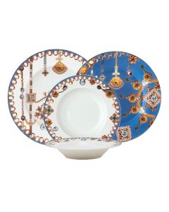 LITHOS Servizio Piatti color bianco e blu