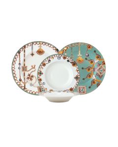 LITHOS Servizio Piatti color bianco e verde