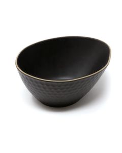 LE COQ PORCELAINE Kypseli Coppa angolare nero matt cm 20,5x16 h cm 9