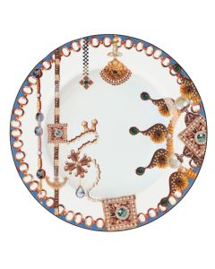 LE COQ PORCELAINE Lithos Piatto frutta bianco e blu Ø cm 20,5