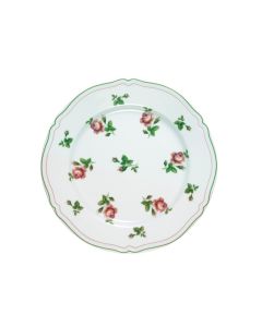 NEOS ANTHIROS Piatto frutta con roselline e filo verde Ø cm 20,5