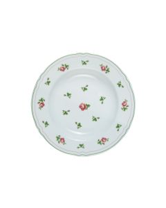 NEOS ANTHIROS Piatto piano con roselline e filo verde Ø cm 23