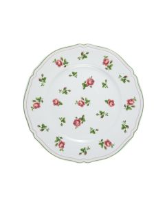 NEOS ANTHIROS Piatto rotondo con roselline e filo verde Ø cm 32