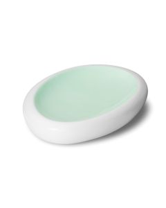 LE COQ PORCELAINE Ninfa Vassoio ovale gourmet acquamarina e bianco matt cm 26,5x17,5 h cm 4,5