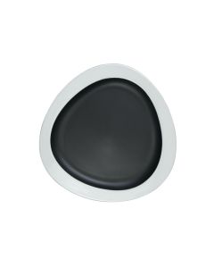 LE COQ PORCELAINE Persephone Piatto pane nero matt con fascia bianca Ø cm 15,5