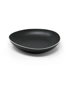 LE COQ PORCELAINE Persephone Piatto fondo nero matt con filo bianco Ø cm 25,5 h cm 4,5