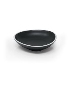 LE COQ PORCELAINE Persephone Coppetta angolare nero matt con filo bianco &Oslash; cm 9 h cm 2