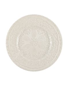 SKALISTOS Piatto pane avorio con decoro in rilievo Ø cm 22,5 h cm 2,5