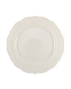 SKALISTOS Piatto piano avorio con decoro in rilievo Ø cm 28 h cm 2
