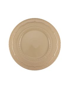 SKALISTOS Piatto segnaposto beige con decoro in rilievo Ø cm 33 h cm 3