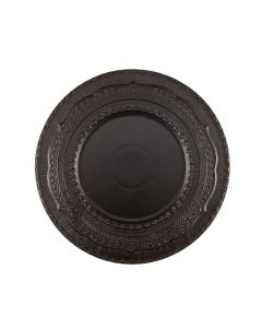 SKALISTOS Piatto segnaposto nero con decoro in rilievo Ø cm 33 h cm 3
