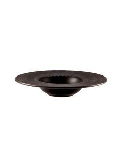SKALISTOS Pasta bowl nero con decoro in rilievo Ø cm 23 h cm 4