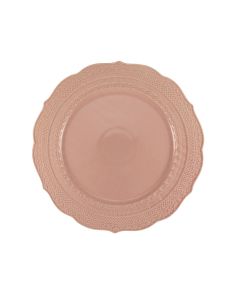 SKALISTOS Piatto piano rosa con decoro in rilievo Ø cm 28 h cm 2 