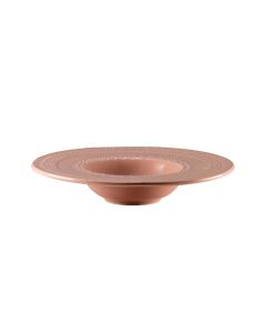SKALISTOS Pasta bowl rosa con decoro in rilievo Ø cm 27 h cm 4