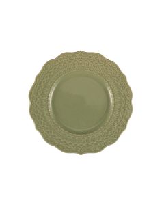 SKALISTOS Piatto pane verde salvia con decoro in rilievo Ø cm 15 h cm 2