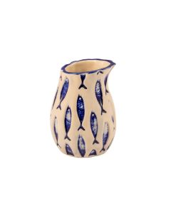 THALASSIOS Caraffa bianca con decoro blu in rilievo cl 20