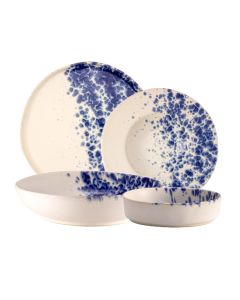 PHOBOS Servizio Piatti colore bianco con puntini reattivi blu