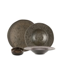 PHOBOS Servizio Piatti color marrone con puntini reattivi ruggine