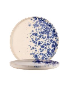 PHOBOS Piatto frutta bianco con puntini reattivi blu Ø cm 20,5