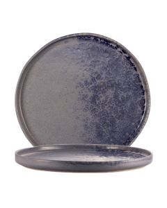 PHOBOS Piatto frutta grigio con puntini reattivi blu Ø cm 20,5